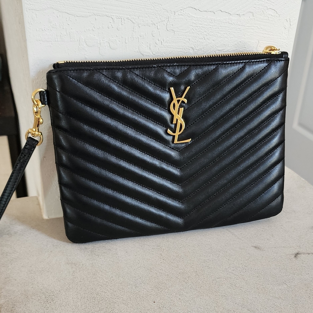 Saint Laurent small flat wrist bag